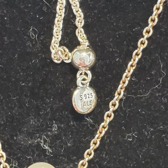 Pandora silver and pearl necklace - Picture 3 of 3